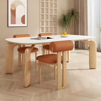Modern Oval Wood Dining Table: Luxury Look, Easy Flow