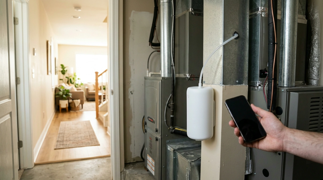 App-Controlled HVAC Oil Diffuser for Even Whole-Space Scent