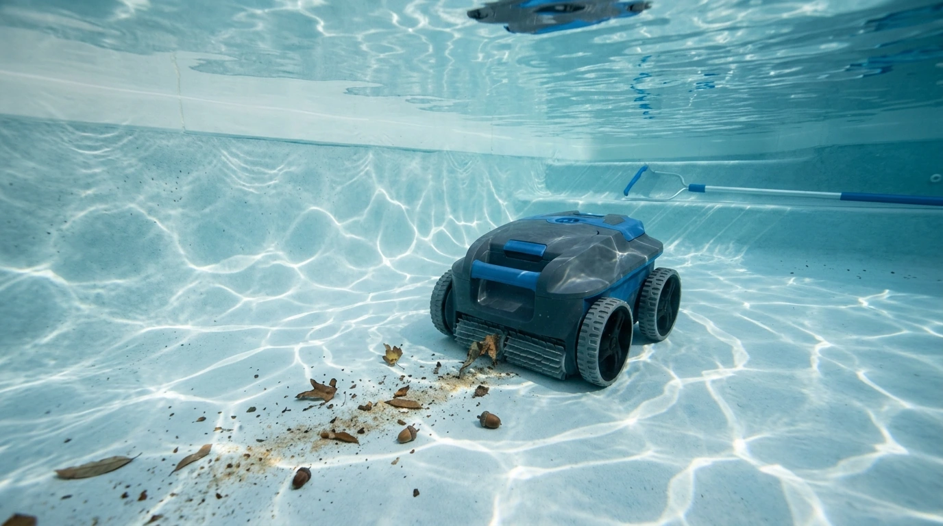 Cordless Robotic Pool Cleaner: Strong Suction & Self-Park
