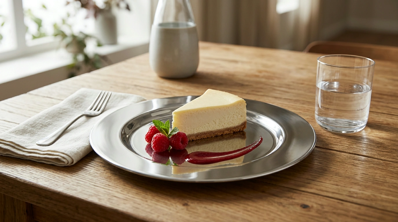 Mirror-Polished Stainless Dessert Plate for Chic Plating