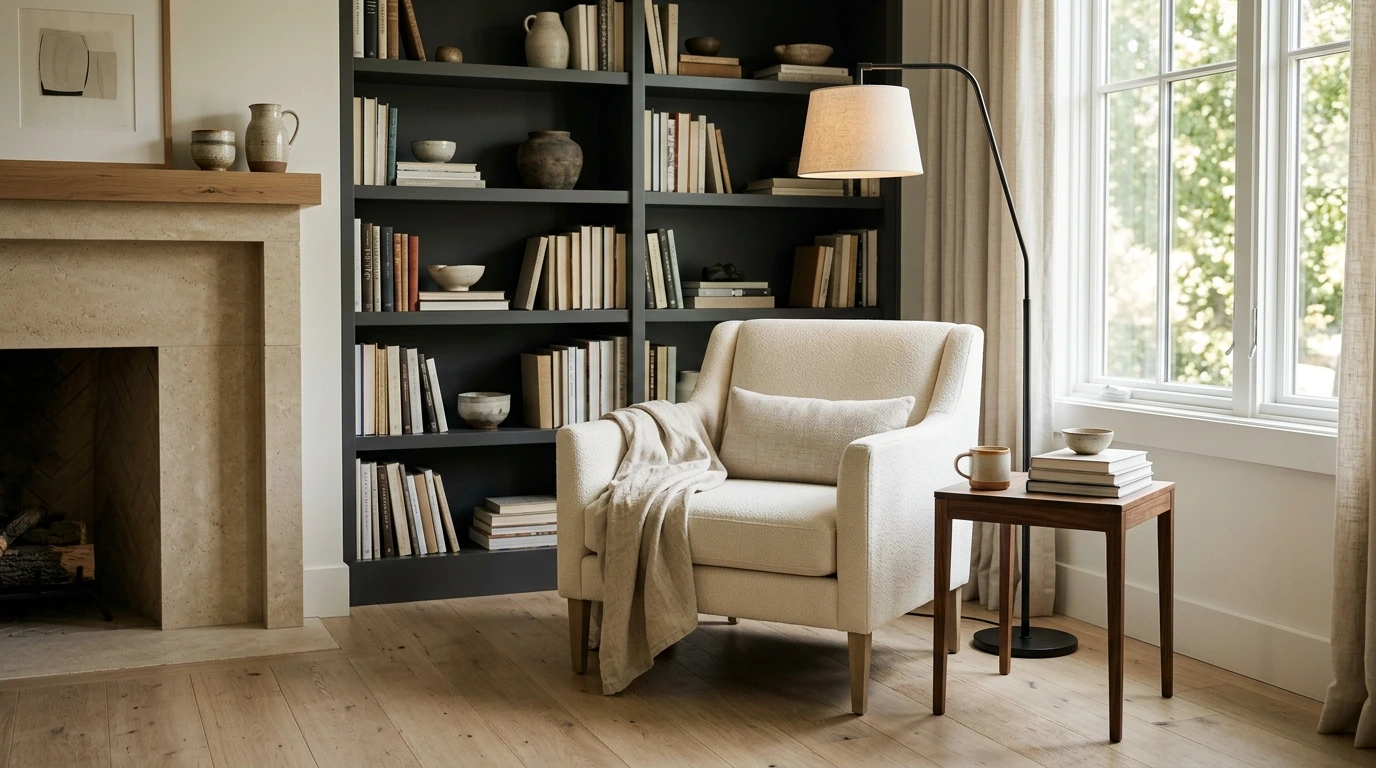 Modern Chic Cream Accent Chair for Quiet Luxury Spaces