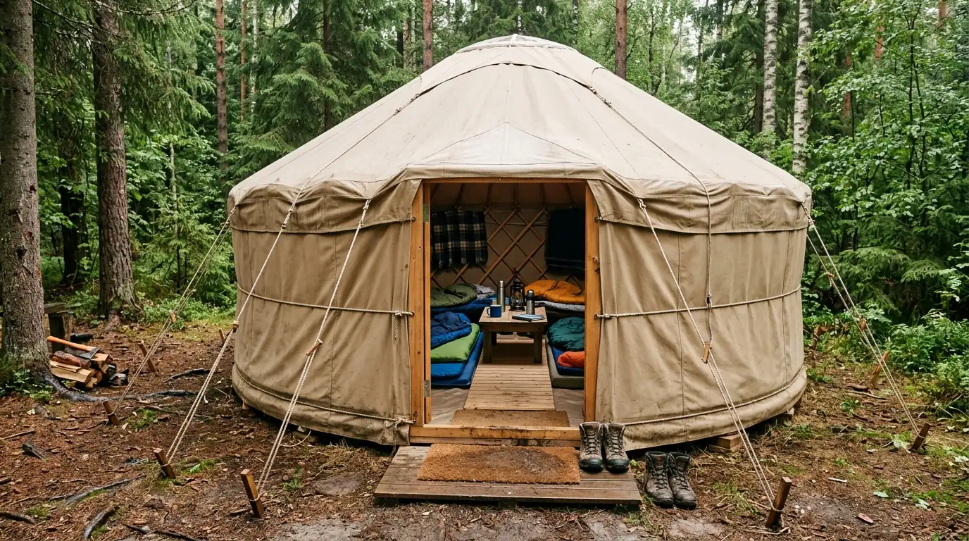 Yurt-Style Basecamp: Dry, Roomy Comfort for 8+
