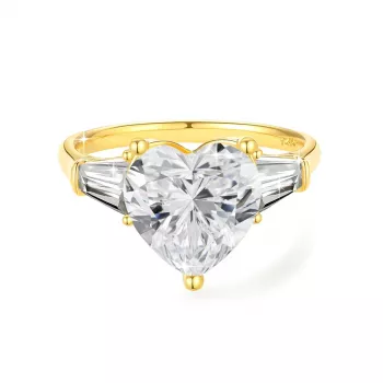 14K Gold Heart-Cut 3ct Moissanite Ring for Daily Wear